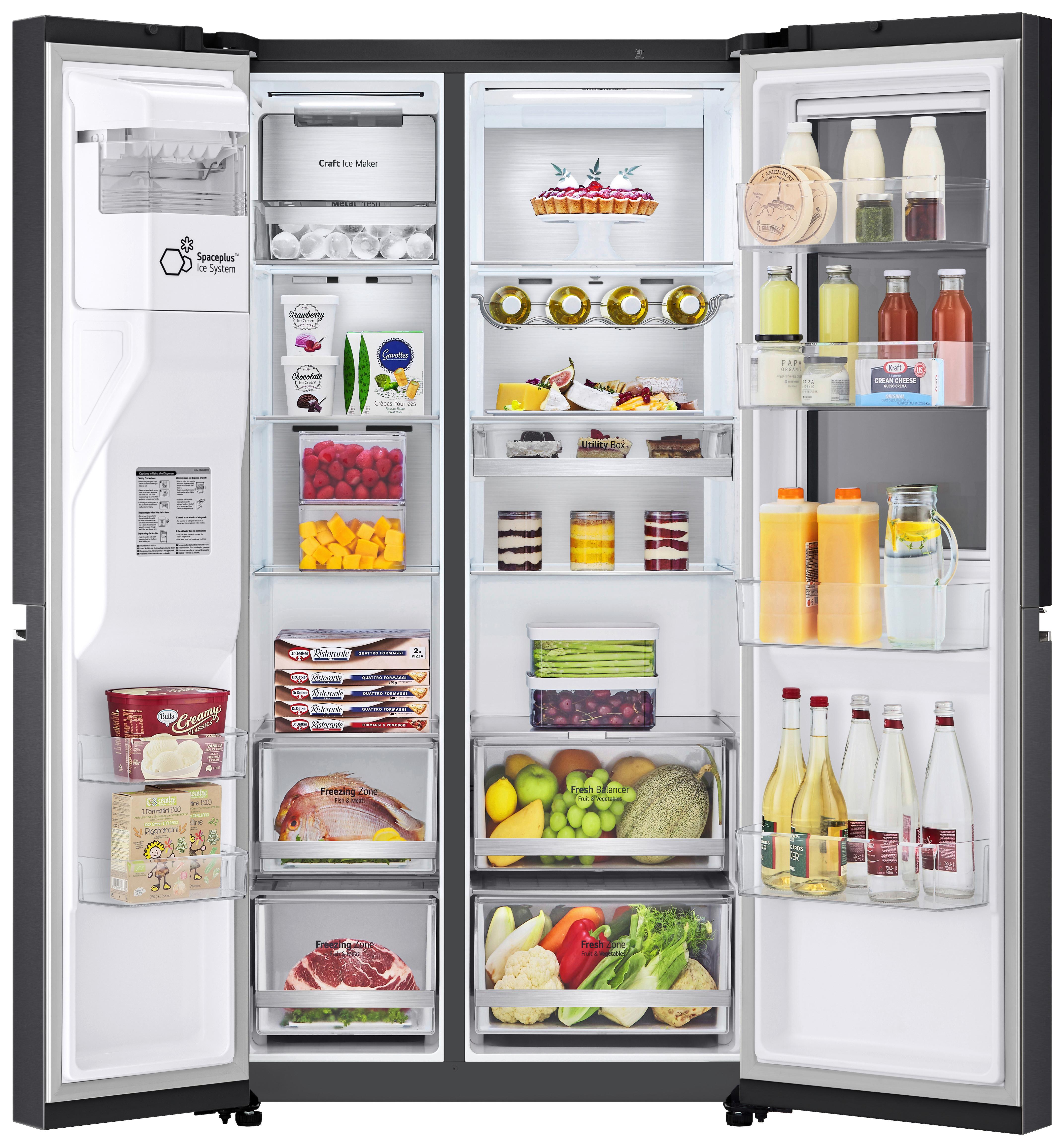 Side-by-side Gsxv90mcde Schwarz - Schwarz, Basics, Glas/Kunststoff (91,3/179/73,5cm) - LG