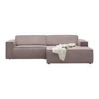 Rohová sedačka LOFT, pravá, sivohnedý menčester - sivohnedá/čierna, Modern, textil/plast (265/75/172cm) - Mömax