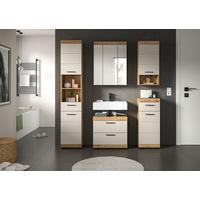 Badezimmer Scout Kaschmir/Naturfarben B: 134 cm - Kaschmir/Schwarz, MODERN, Glas/Holzwerkstoff (134cm) - MID.YOU