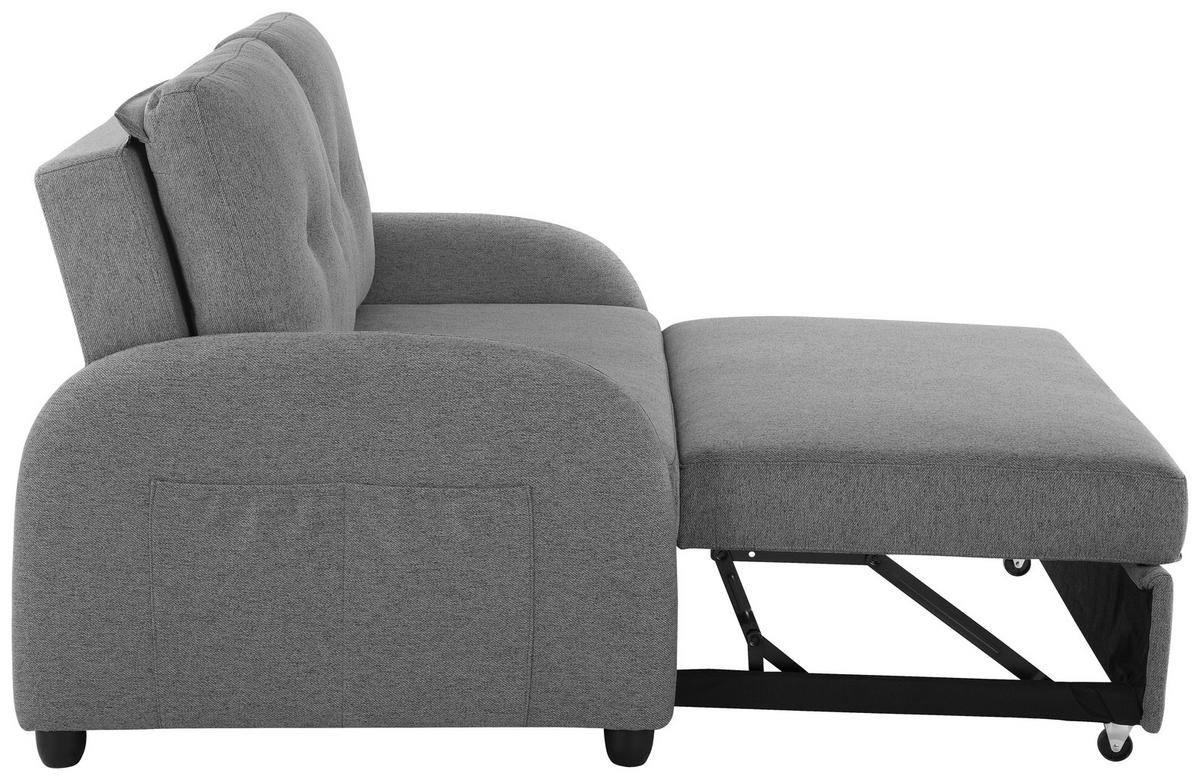 Rozkladacia pohovka COSMO, tmavosivá, max. 240 kg - čierna/tmavosivá, Design, textil/plast (140/94/95cm) - Livetastic