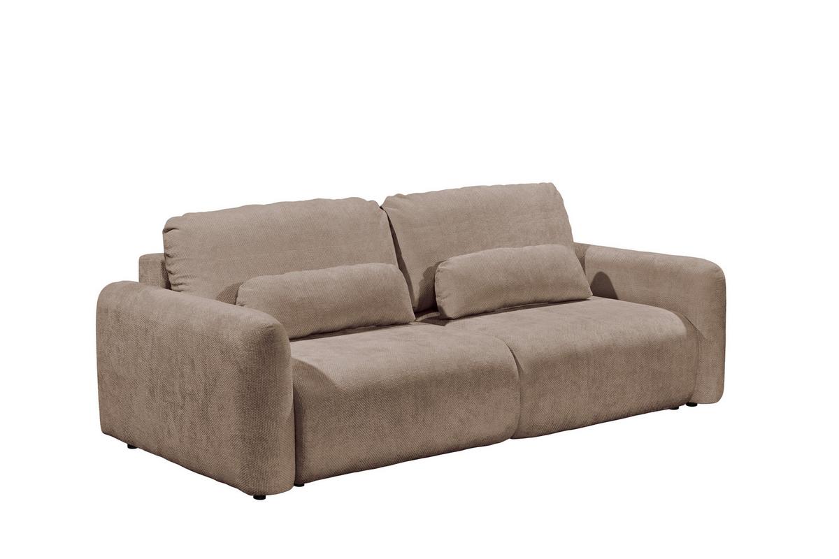 Schlafsofa Bubble 2 Taupe, B: 240cm - Taupe/Schwarz, MODERN, Textil (240/89/122cm) - MID.YOU