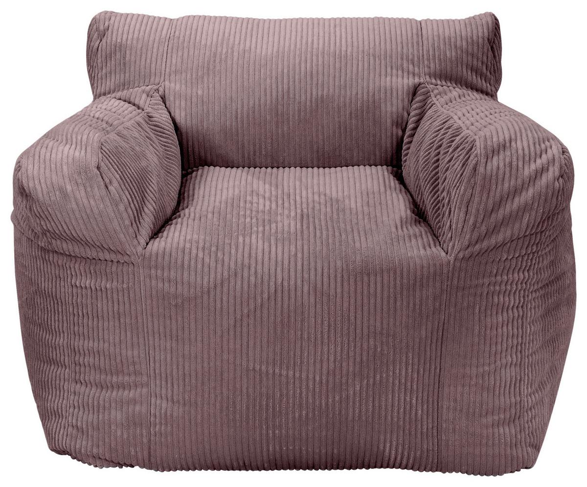 Sitzsack Rivo Cord rosa, Indoor, B: 110cm - Rosa, Basics, Textil (110/75/100cm)