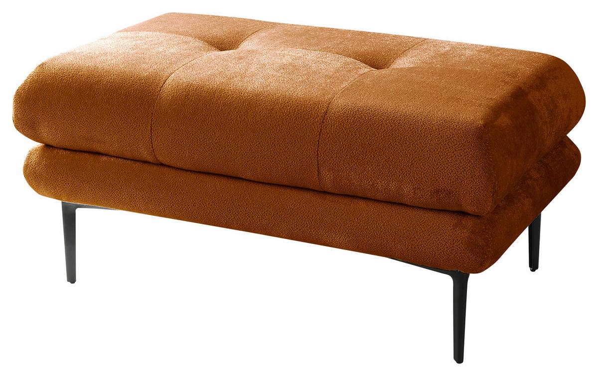 Hocker Ankona Rostfarben/schwarz, 80 Cm - Rostfarben/Schwarz, Design, Textil (80/48/80cm) - MID.YOU