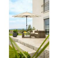 Sonnenschirm 350x275x350 cm Naturfarben - Anthrazit/Naturfarben, Basics, Textil/Metall (350/275cm) - Schneider
