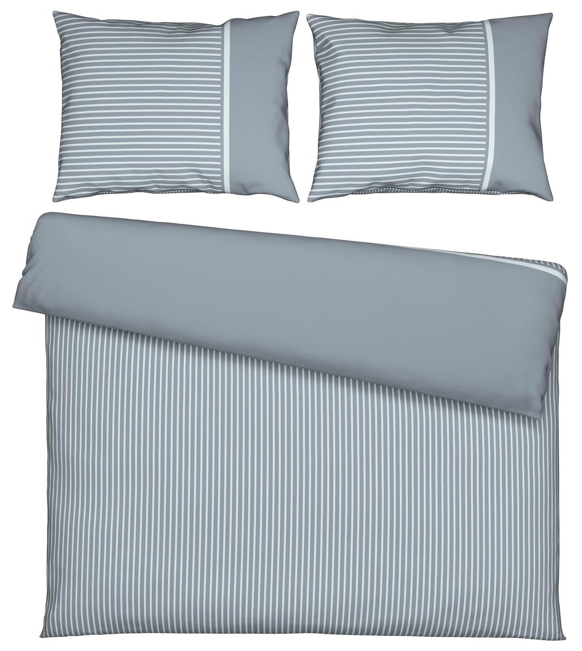 Bettwäsche Johannes XXL Graublau ca. 200x220cm - šedomodrá, Konvenční, textil (200/220cm) - Mömax