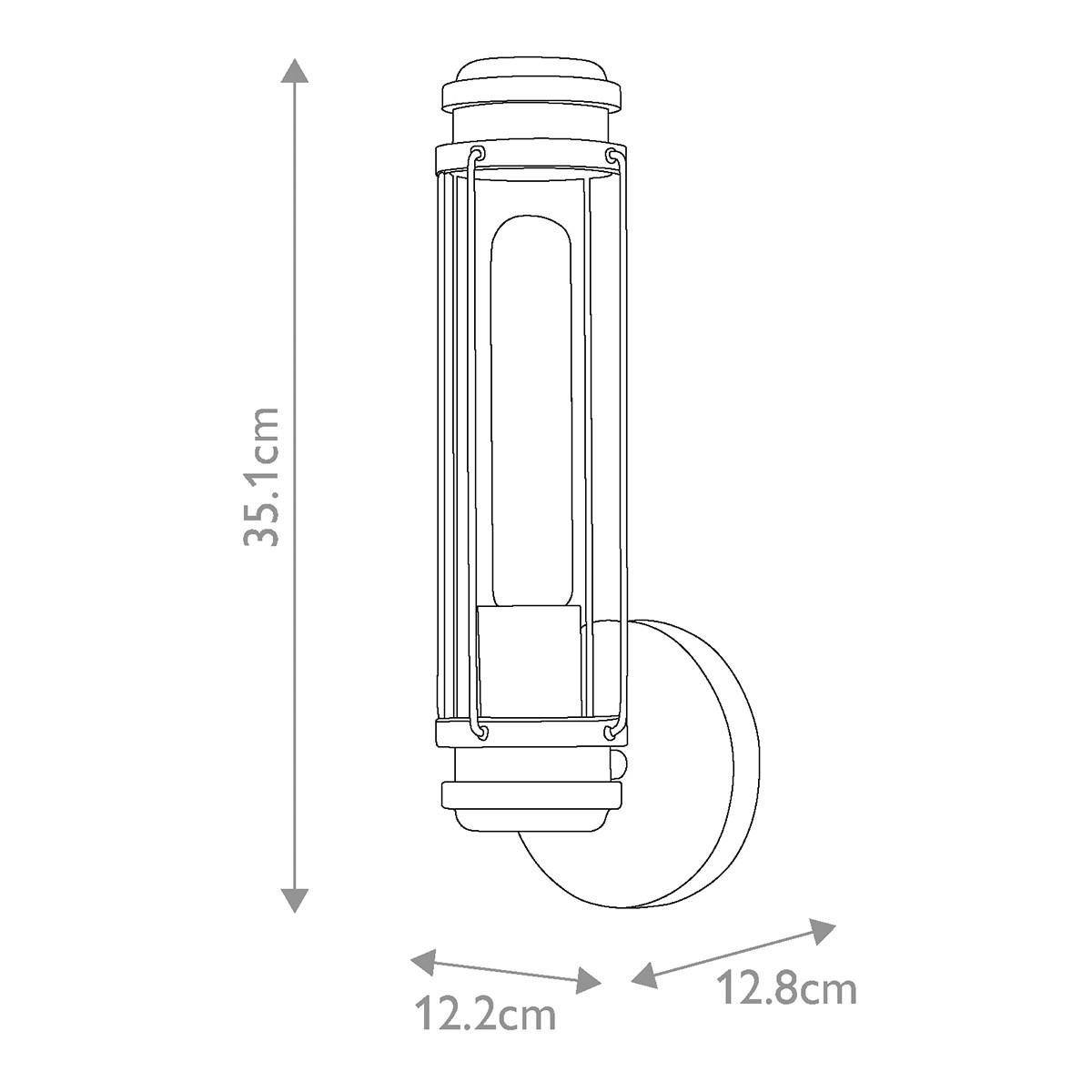 Badezimmer-wandleuchte Hk-Masthead1-Pcbk - Chromfarben/Schwarz, Basics, Glas/Metall (35.1/12.2/12.8cm) - Elstead Lighting