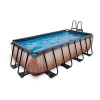 Pool-set Exit Wood Pool - Braun, KONVENTIONELL, Kunststoff (400/200/100cm) - EXIT Toys