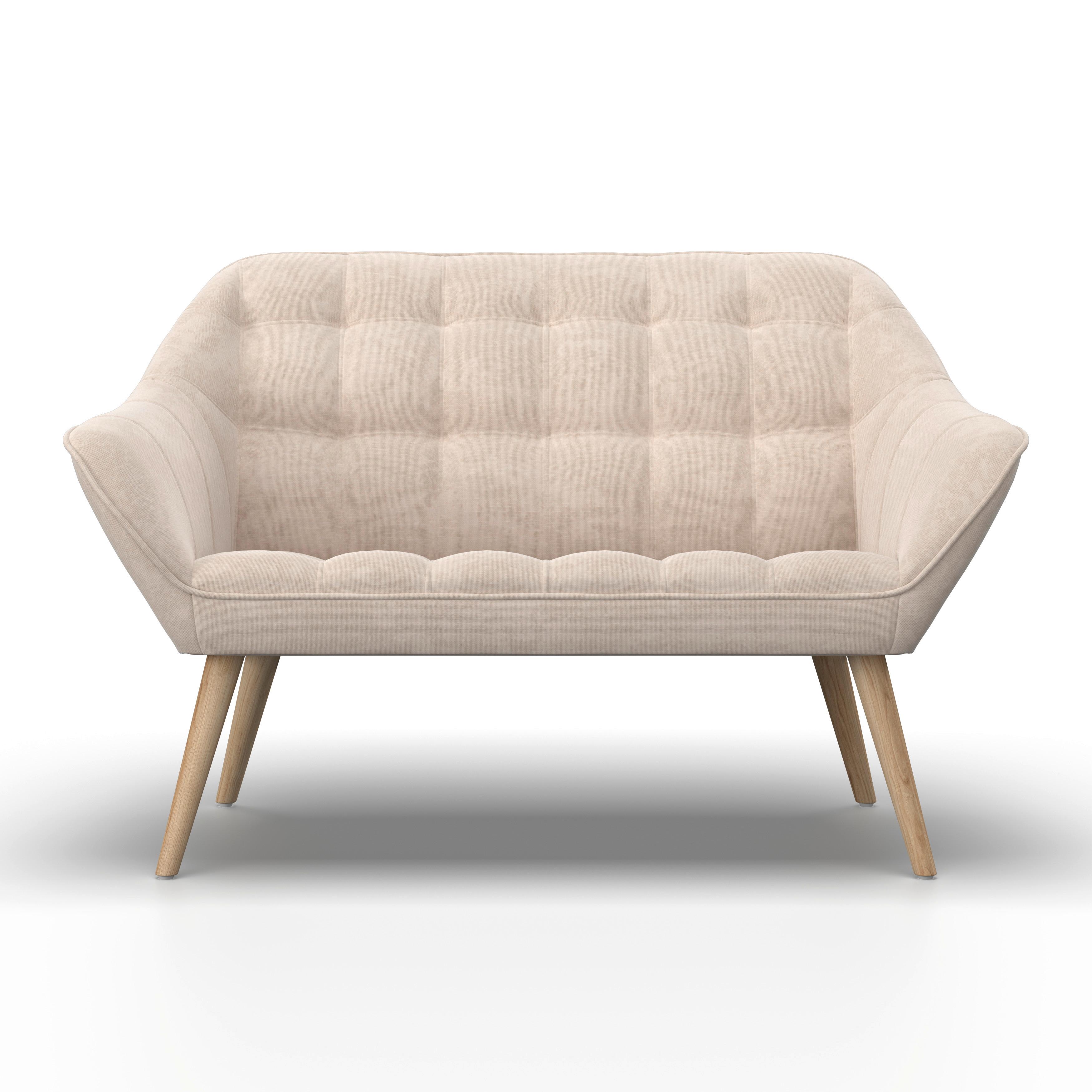 Dvoumístná pohovka MONIQUE, béžová - přírodní barvy/béžová, Moderní, kov/dřevo (126/74/76cm) - Bessagi Home