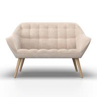 Dvoumístná pohovka MONIQUE, béžová - přírodní barvy/béžová, Moderní, kov/dřevo (126/74/76cm) - Bessagi Home