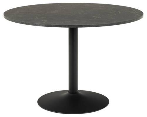 Jedálenský stôl potlač mramor 110cm - čierna, Design, kov/kompozitné drevo (110/74cm)