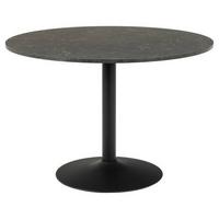Jedálenský stôl potlač mramor 110cm - čierna, Design, kov/kompozitné drevo (110/74cm)