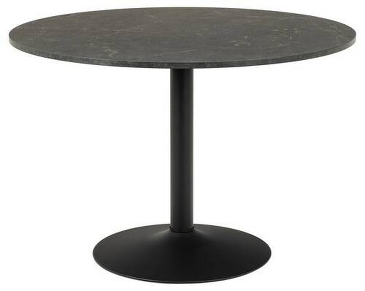Jedálenský stôl potlač mramor 110cm - čierna, Design, kov/kompozitné drevo (110/74cm)