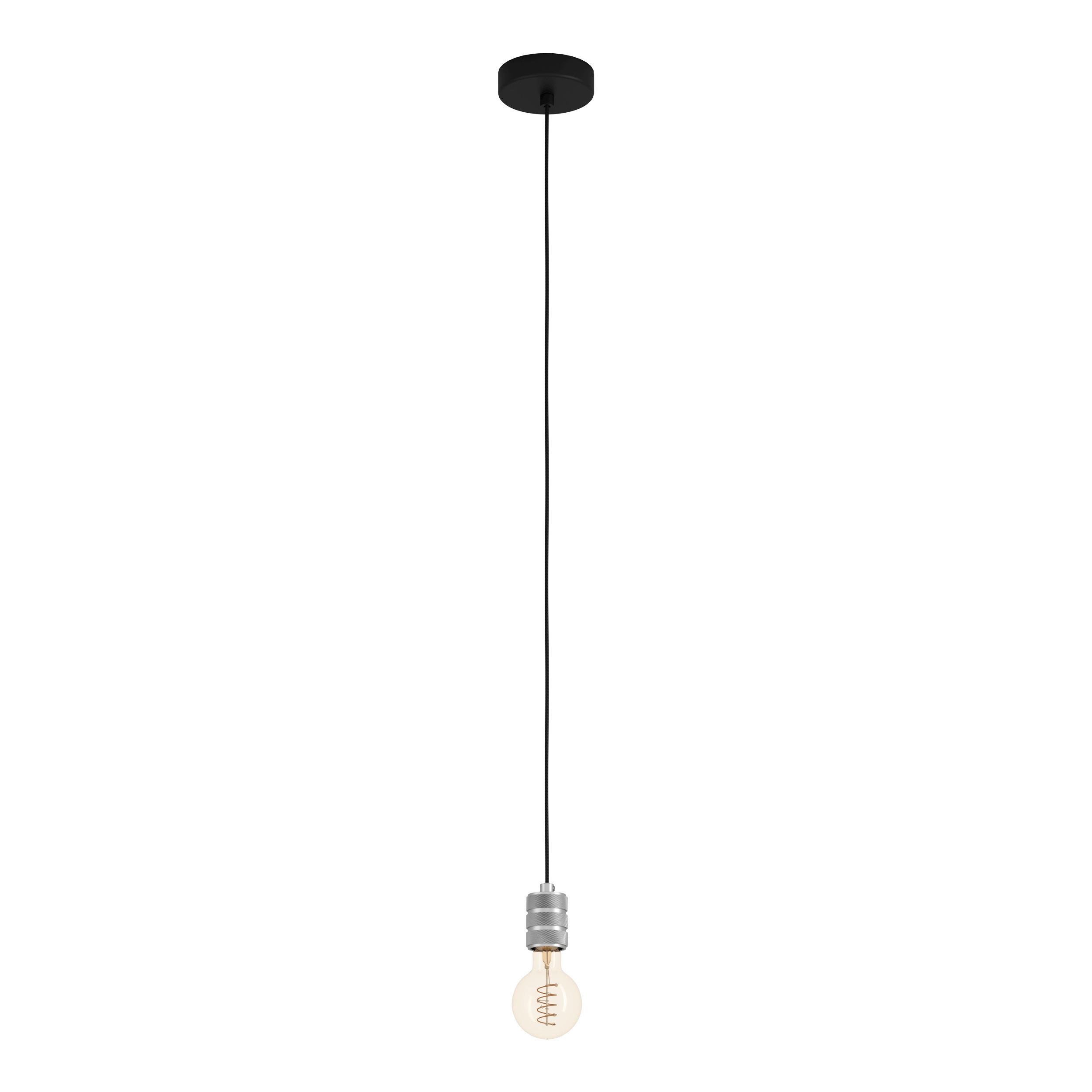 Hängeleuchte 43802*yorth - Silberfarben/Schwarz, Basics, Metall (5/150cm) - Eglo