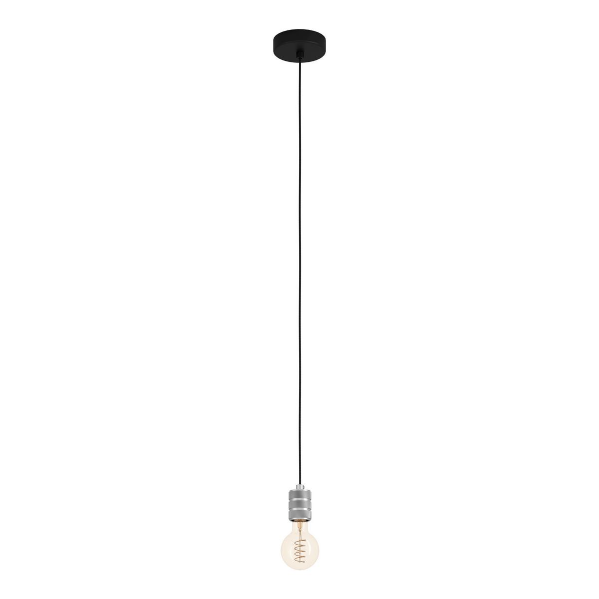 Hängeleuchte 43802*yorth - Silberfarben/Schwarz, Basics, Metall (5/150cm) - Eglo