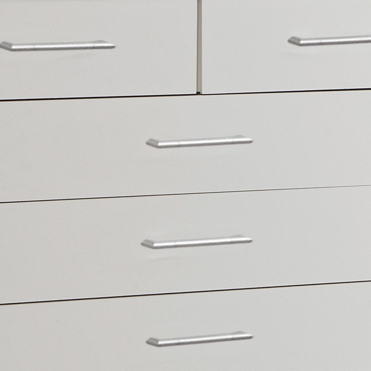 Komoda OSAKA šírka 91cm - biela/hliníková, Konventionell, kompozitné drevo/plast (91/106/40cm) - MID.YOU