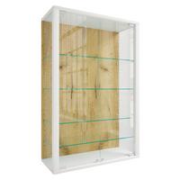 Hängevitrine Udina Weiß/Honigeiche B: 59 cm - Honigeiche/Klar, Design, Glas/Holzwerkstoff (59/91/25cm) - Livetastic