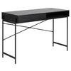 Schreibtisch Mit Schiebetür B:110cm H:50cm Angus Schwarz - Schwarz, KONVENTIONELL, Holzwerkstoff/Metall (110/50/75cm) - MID.YOU