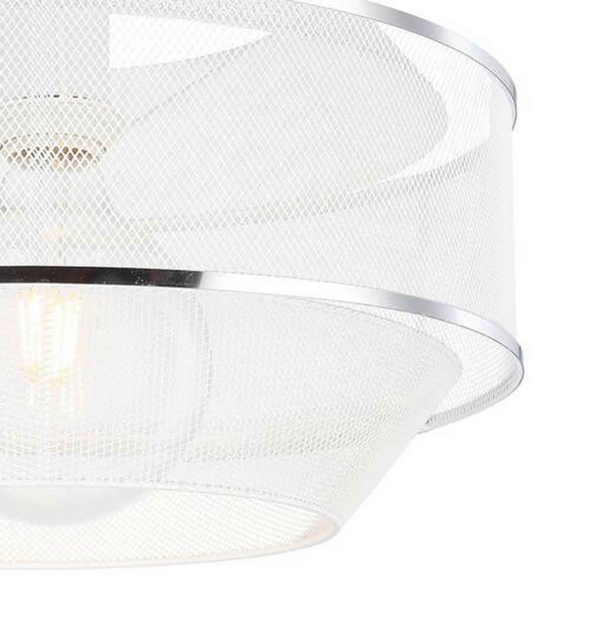 Deckenleuchte Ø 35 Cm 1-Flammig - Chromfarben/Weiß, Trend, Metall (35/26cm) - Globo