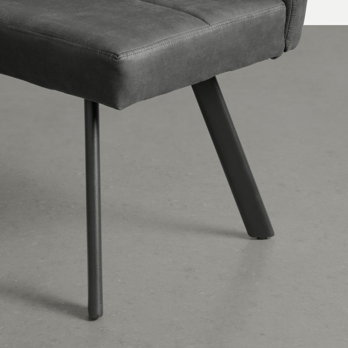 Rohová lavice COOPER - šedá/černá, Moderní, kov/textil (150/85/190cm) - Mömax