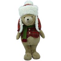 Dekobär Bernard - Rot/Braun, KONVENTIONELL, Holz/Kunststoff (35/33/72cm) - Luca Bessoni