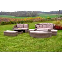 Gartenmöbel Set 8-tlg Riva Aus Kunststoff Mit Kissen - Naturfarben, MODERN, Kunststoff/Metall (180/147/183cm) - Gardenson