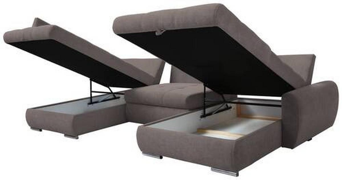 Ecksofa Canion - Chromfarben/Graubraun, Design, Textil (173/322/174cm) - Livetastic