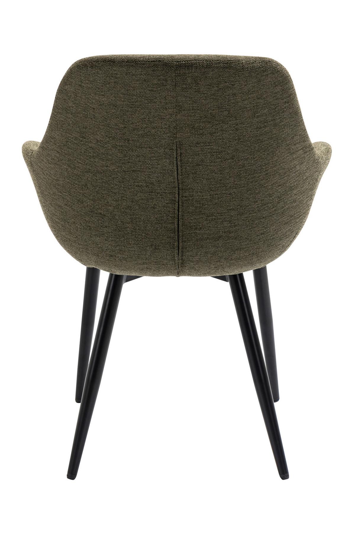 Armlehnstuhl-Set Grün B: 64 cm - Schwarz/Grün, MODERN, Textil/Metall (64/86/59cm) - Livetastic