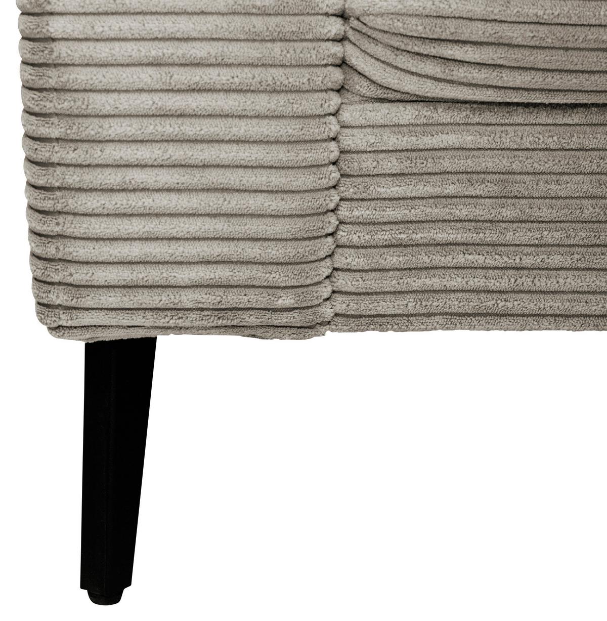 Boxspringová taburetka CORA, sivobéžový menčester - sivobéžová, Modern, kov/textil (92/46/60cm) - Mömax