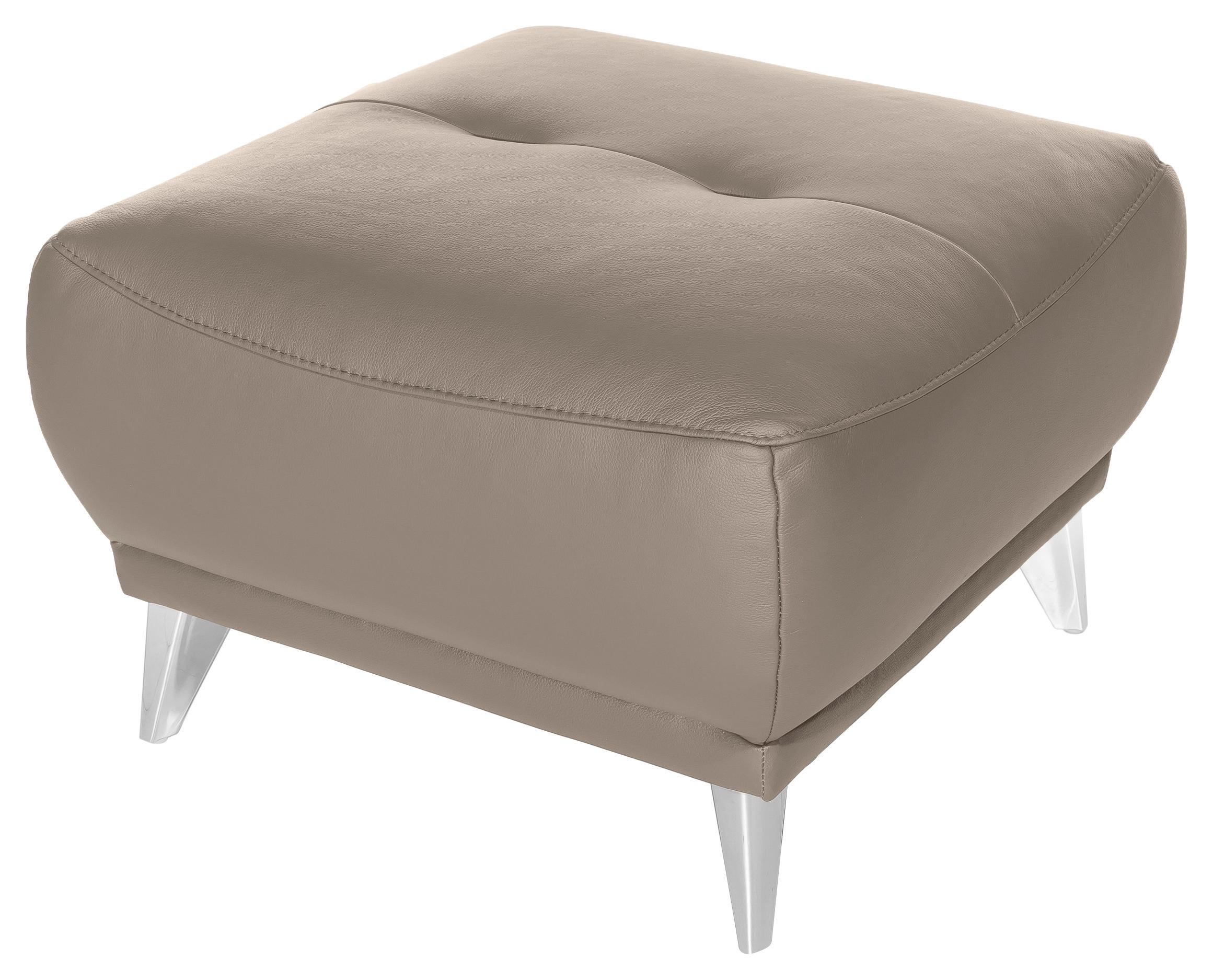 Hocker Frisco - Sandfarben/Chromfarben, MODERN, Textil (65/46/65cm) - MID.YOU
