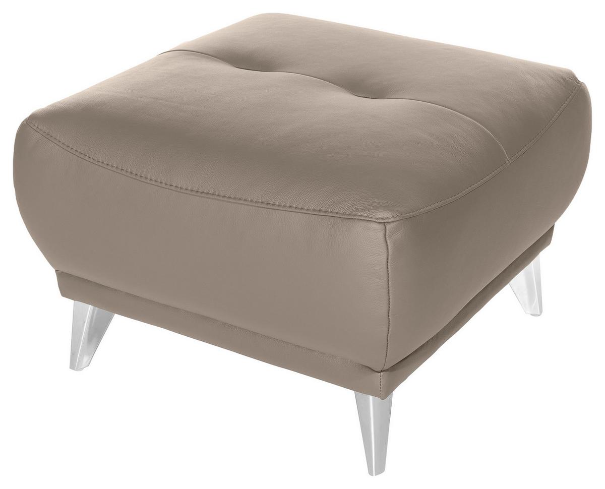 Hocker Frisco - Sandfarben/Chromfarben, MODERN, Textil (65/46/65cm) - MID.YOU