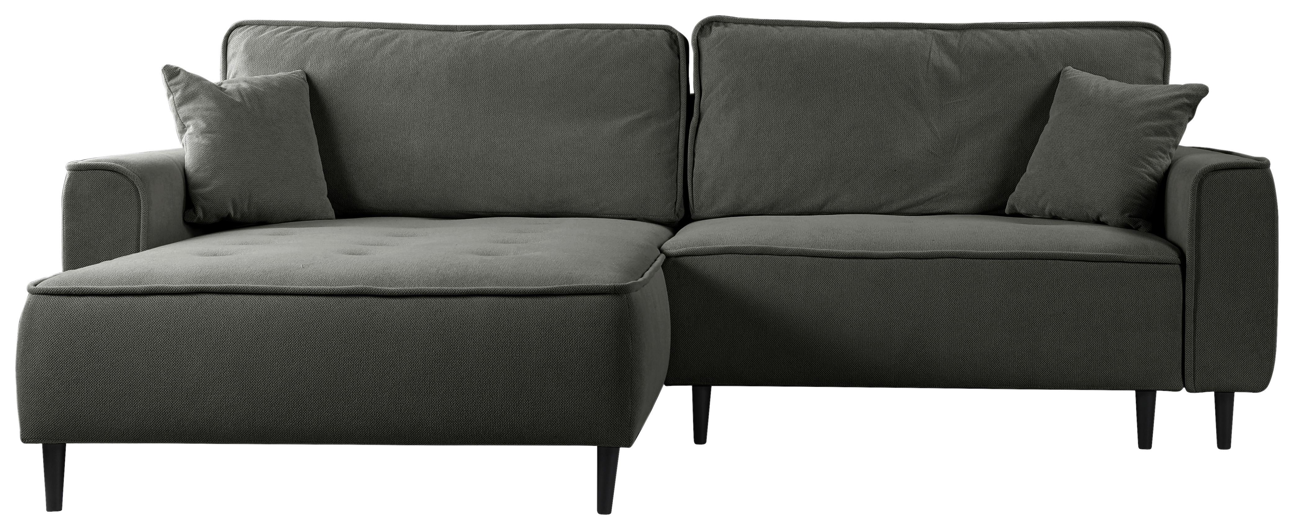 Ecksofa Blues Dunkelgrau/Schwarz, 183 cm - Dunkelgrau/Schwarz, Design, Textil (183/263cm) - MID.YOU