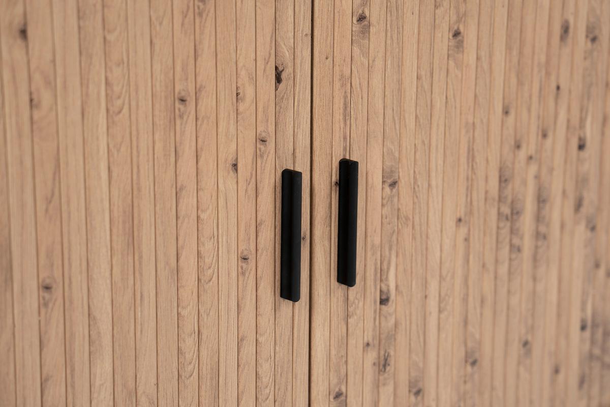 Sideboard Kajsa Schwarz/Artisan Dekor B: 120cm - Schwarz/Eiche Artisan, Trend, Holzwerkstoff (120/80/40cm)