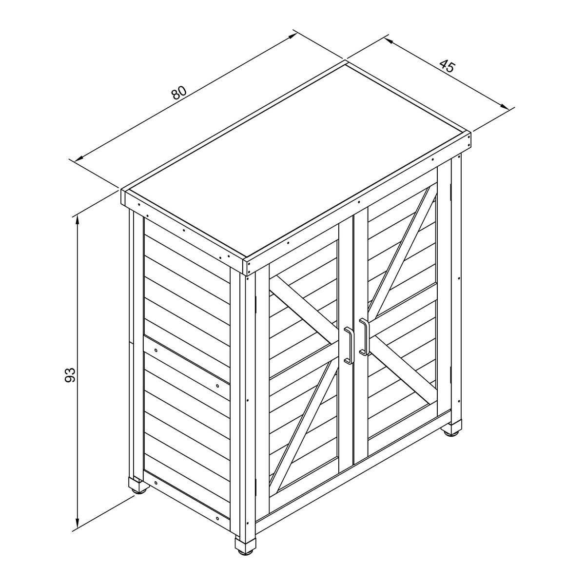Geräteschrank Felix - Braun, Basics, Holz (80/45/93cm) - Ambia Garden