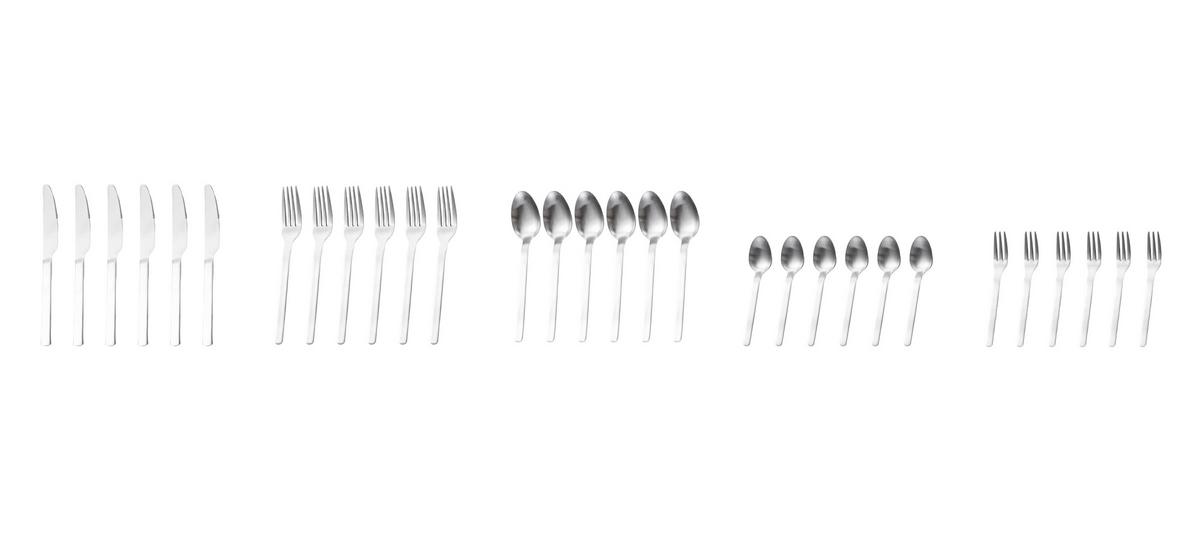 Besteckset Angelini 30-teilig - Silberfarben, Basics, Metall (1,44kg) - Echtwerk
