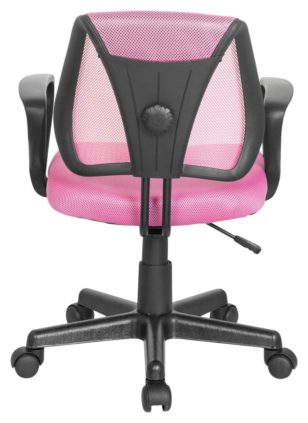 Jugenddrehstuhl Kiddy Cd mit Armstützen Pink Bis 60 Kg - Pink/Schwarz, Basics, Kunststoff (58/75-92/45cm) - MID.YOU