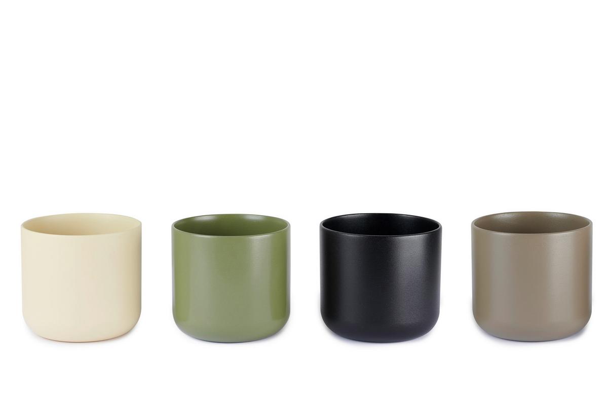 Obal na kvetináč LUIS - čierna/biela, Modern, keramika (24,5/24cm) - Mömax