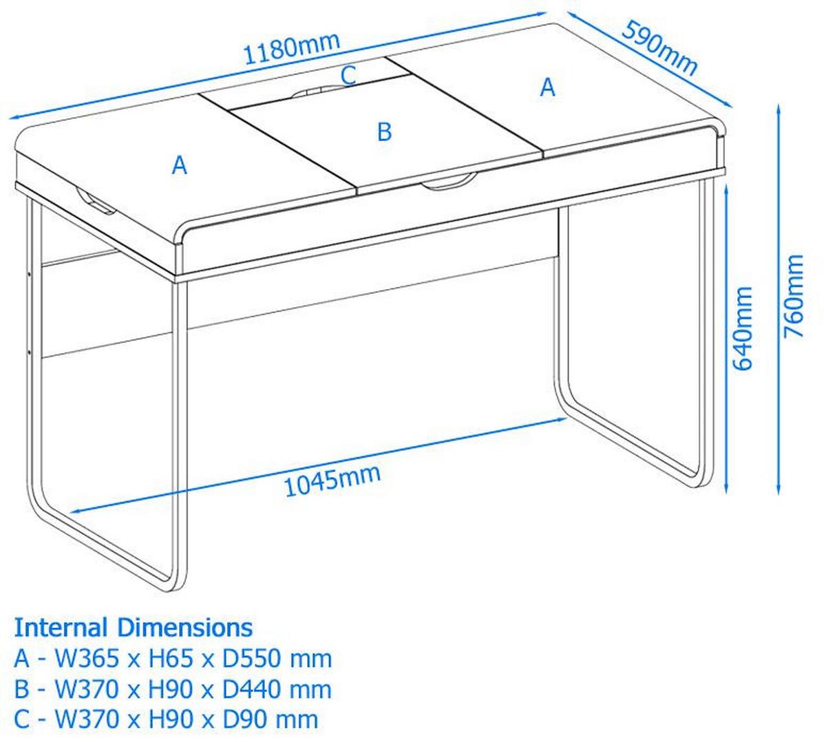 Schreibtisch Dorset Walnussfarben L: 118 cm - Walnussfarben/Schwarz, Design, Holzwerkstoff/Metall (118/76/59cm) - MID.YOU