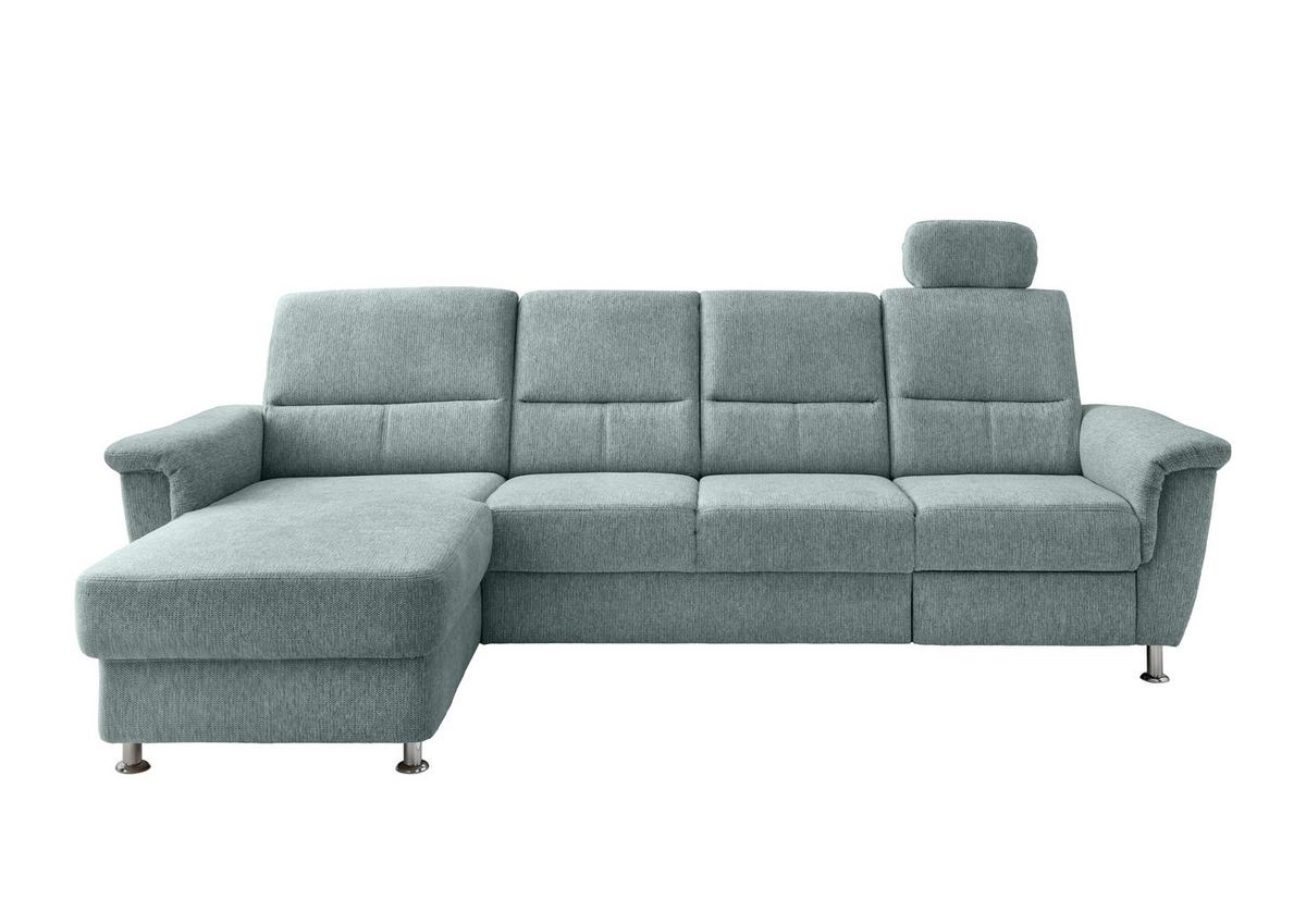 Ecksofa Mit Relaxfunktion Parole Blau Chenille - Chromfarben/Blau, KONVENTIONELL, Textil (165/292cm) - Livetastic