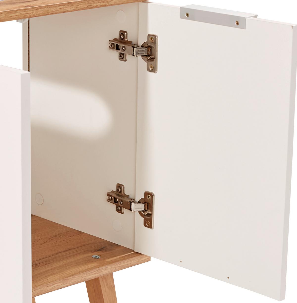 Spodní skříňka Turin šířka 60cm - bílá/dub wotan, Moderní, kov/dřevo (60/60/30cm)