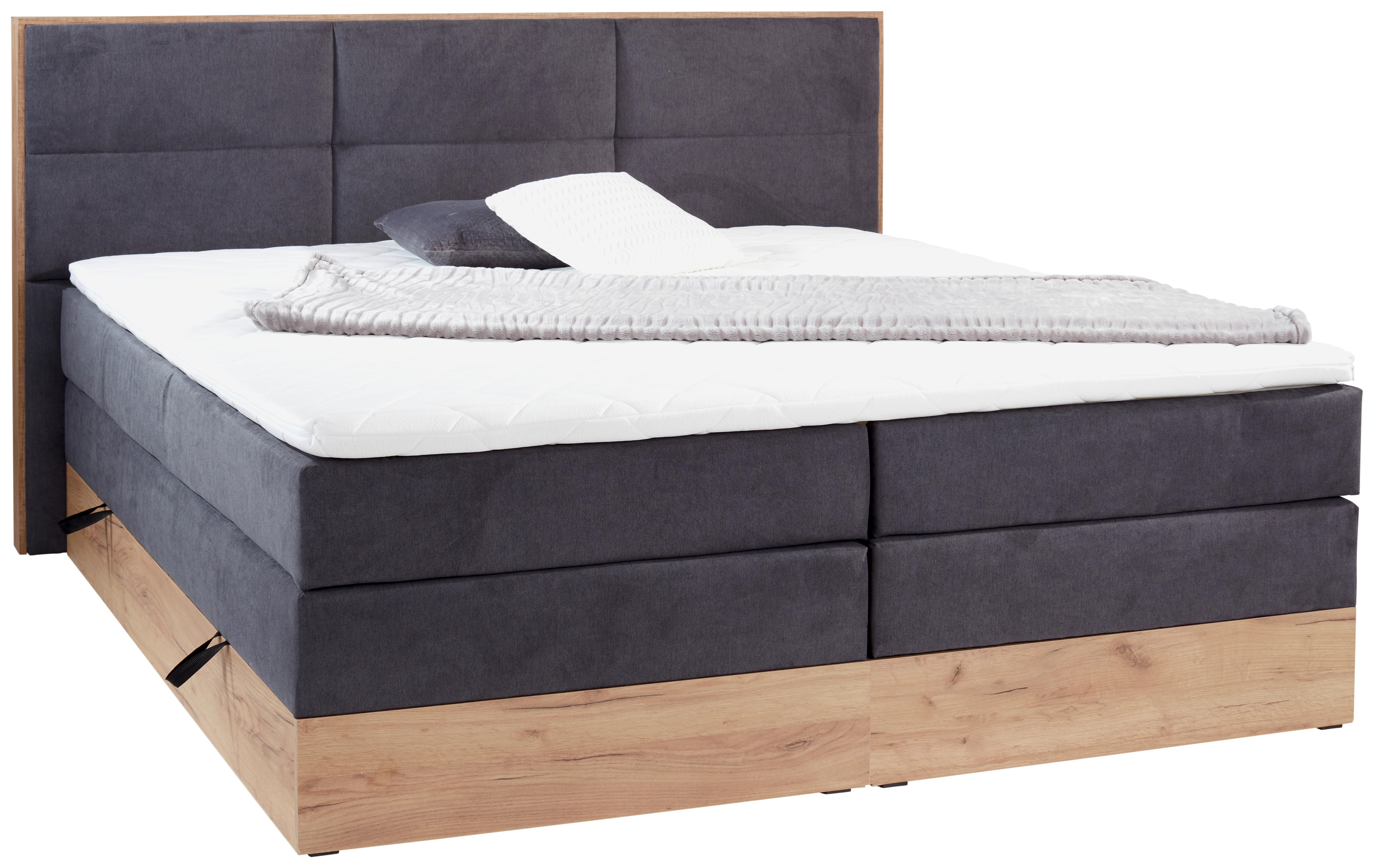 Postel Boxspring Selena Pl:180/200cm - antracitová, Konvenční, dřevo/kompozitní dřevo (180/200cm)
