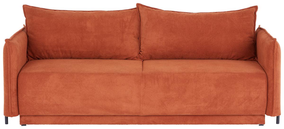Schlafsofa Giulia - Rostfarben/Schwarz, MODERN, Textil (217/75-95/112cm) - Luca Bessoni