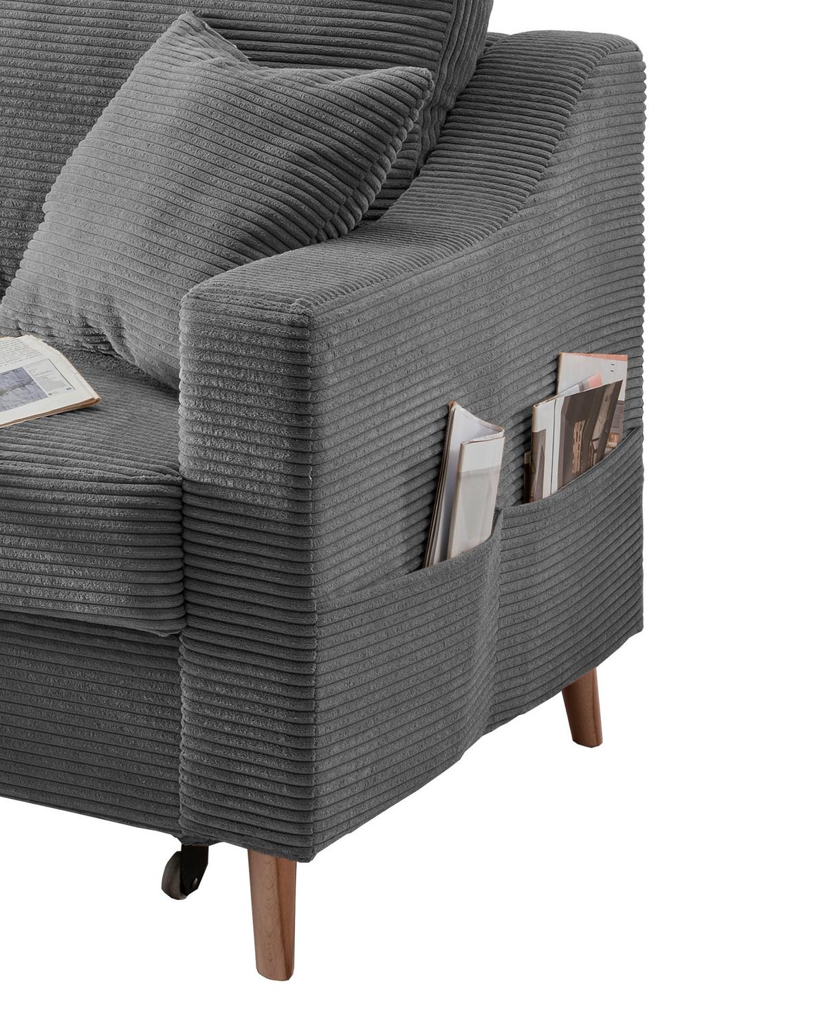 Ecksofa Valentina - Naturfarben/Grau, Design, Textil (150/228cm) - P & B