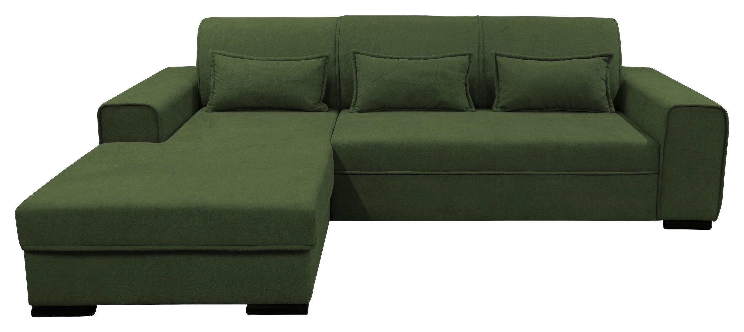 Ecksofa Classic Grün 175x270 cm - Schwarz/Grün, Design, Textil (175/270cm) - MID.YOU