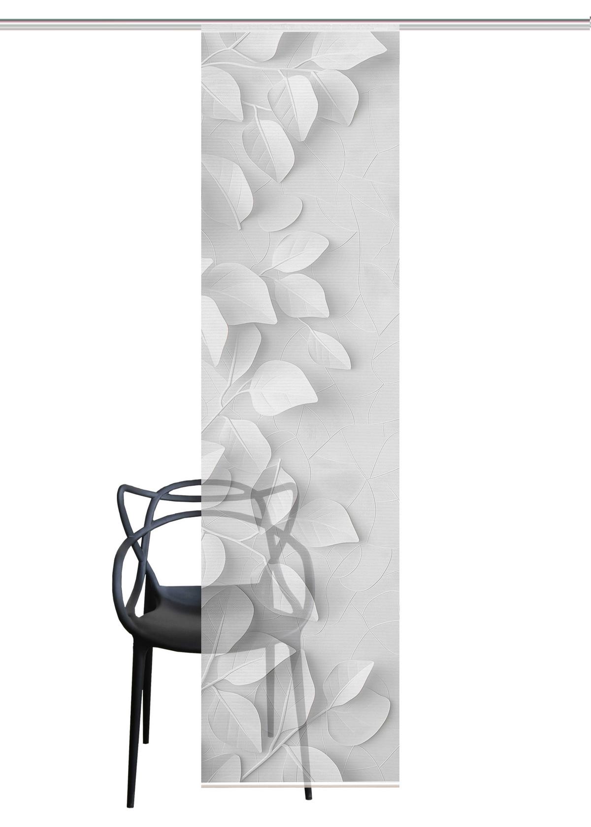 Flächenvorhang Rixa - Grau Hochglanz, Design, Textil (60/260cm)