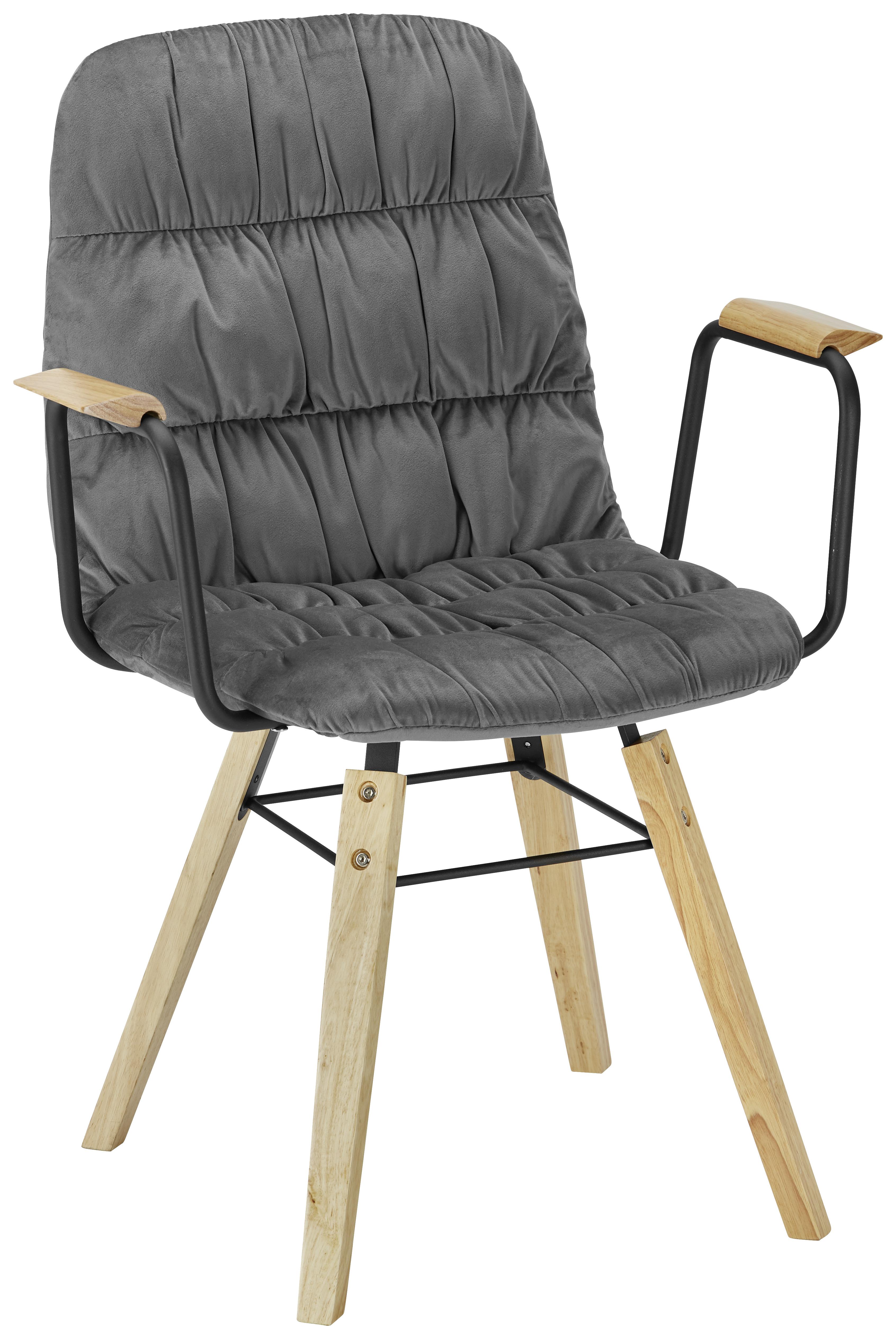 Židle S Podroučkami Jan - šedá/barvy buku, Moderní, dřevo/textil (65/59/86cm) - Modern Living