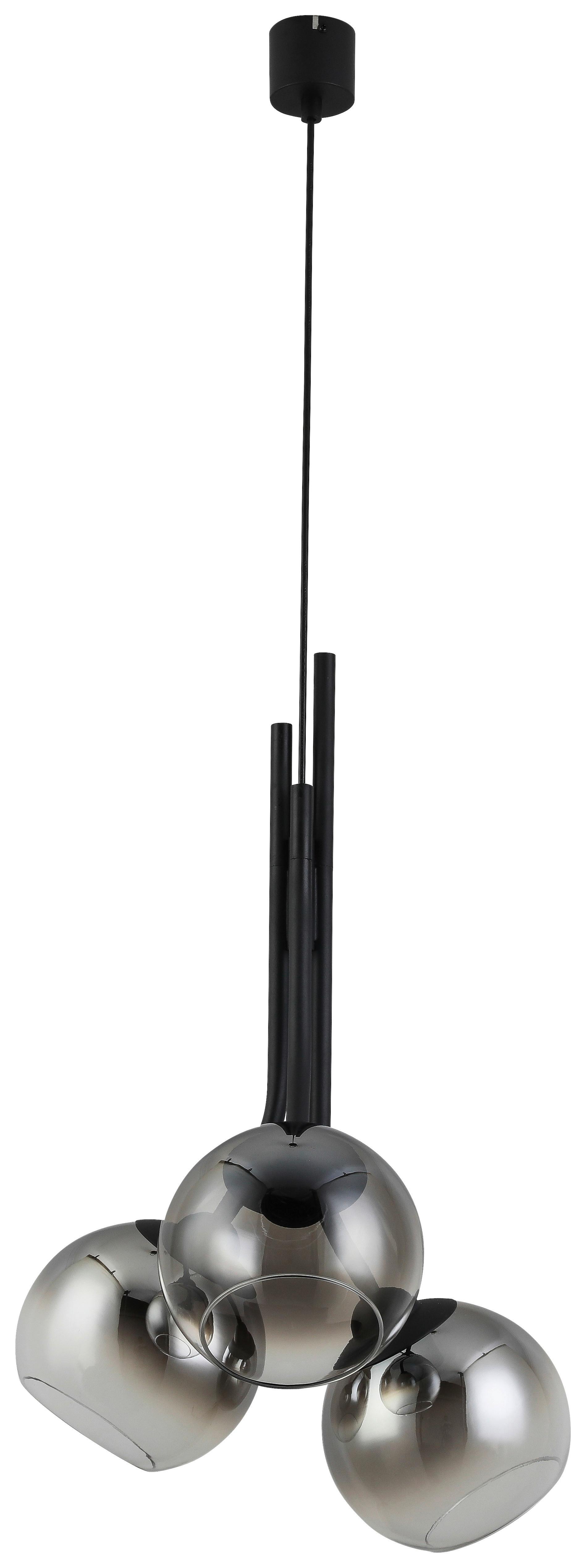 Závěsné Svítidlo Kian, Bez 3x E27 Max. 25w - černá, Moderní, kov/plast (40/120cm) - Visiona