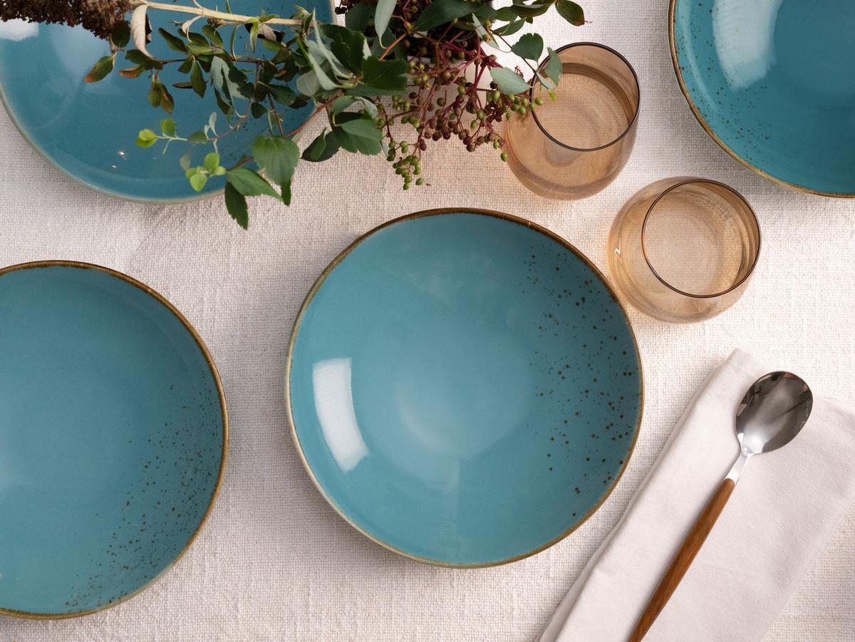 SUPPENTELLERSET 22041 NATURE COLLECTION - Türkis, Trend, Keramik (22cm) - Creatable