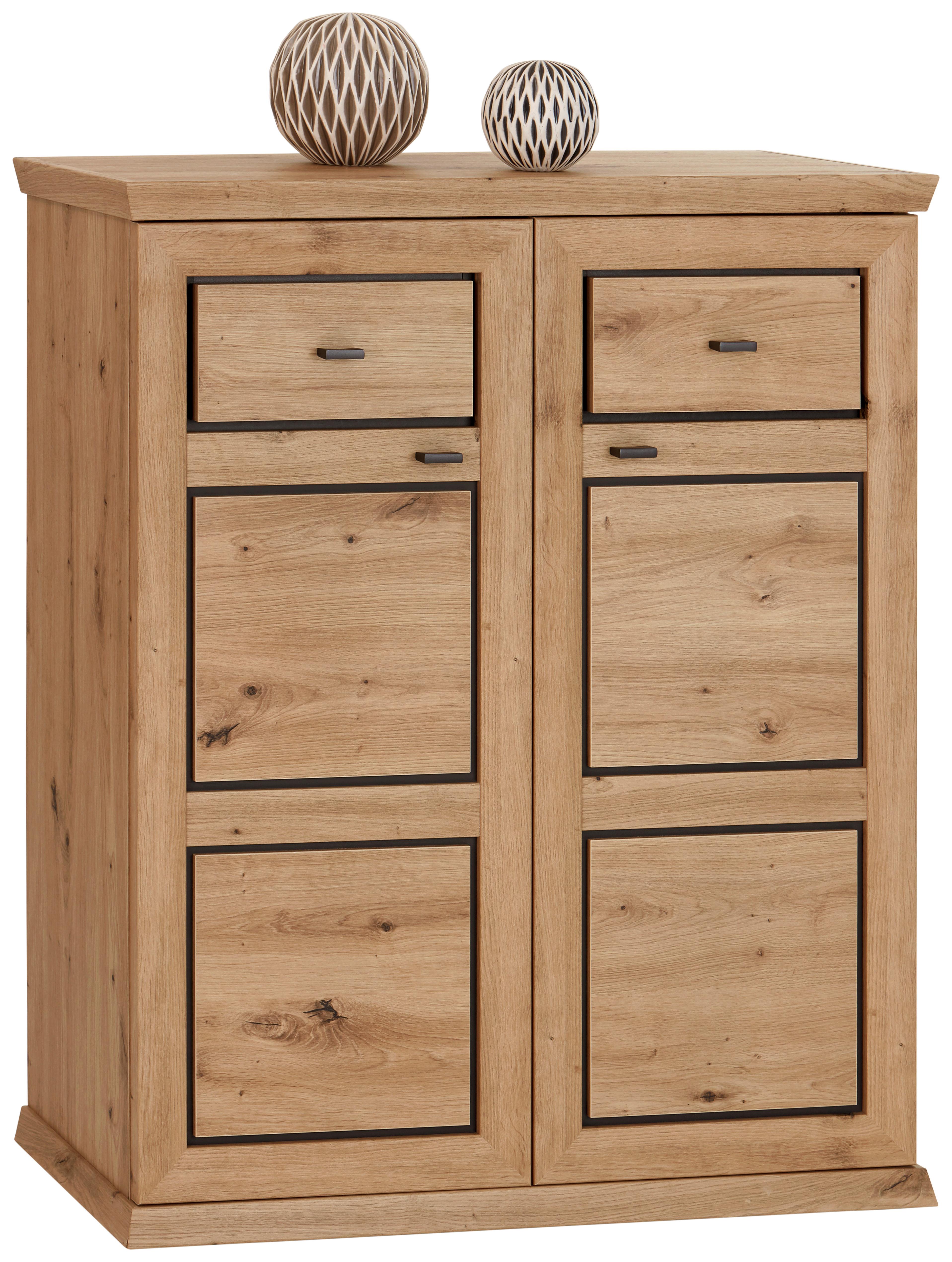 Kommode + Soft-Close B: 90,2cm Harvey, Eiche Dekor/Anthrazit - Eichefarben/Anthrazit, LIFESTYLE, Holzwerkstoff (90,2/108,5/38,5cm)