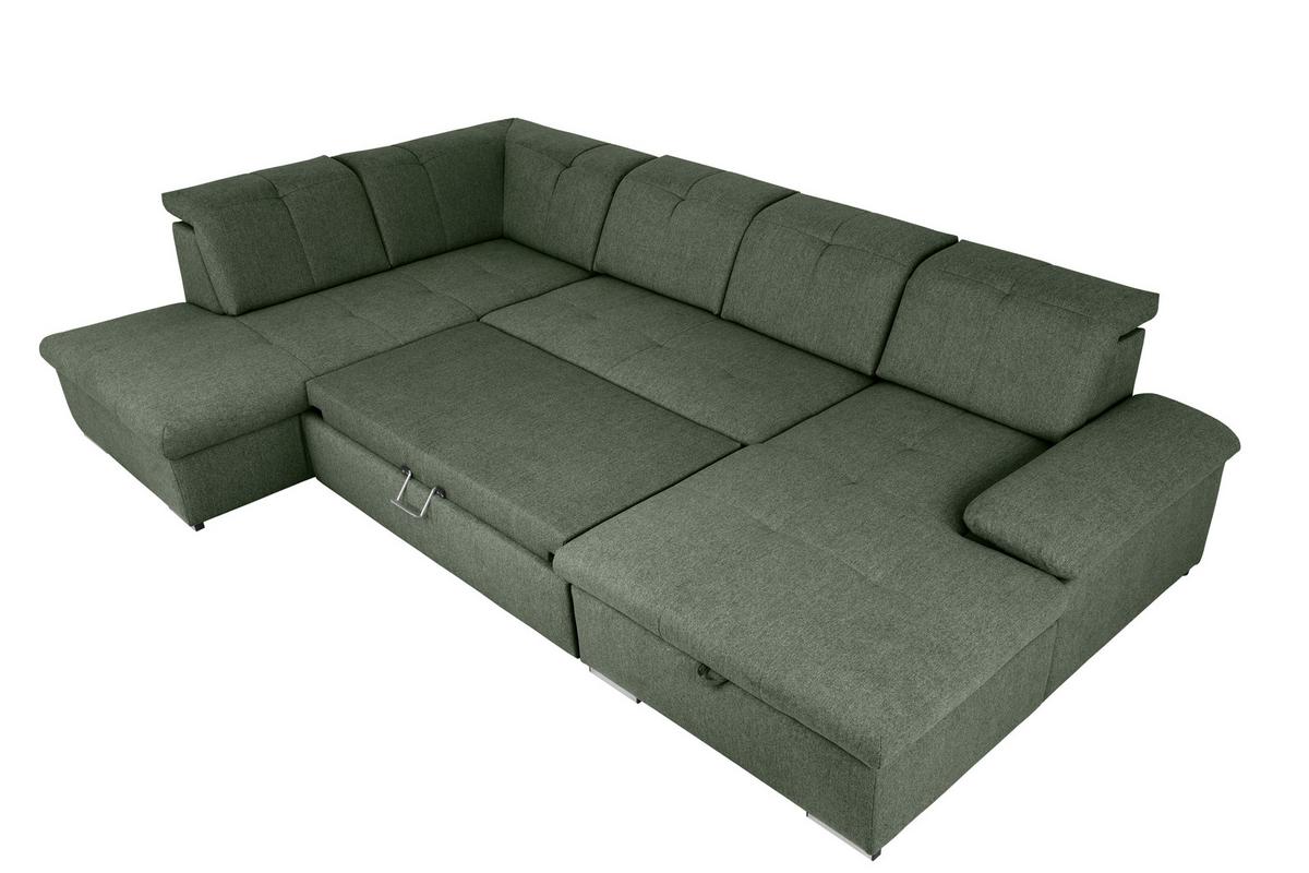 Wohnlandssschaft Grün U: 215x328x173 cm - Grau/Grün, Design, Textil (215/328/173cm) - MID.YOU