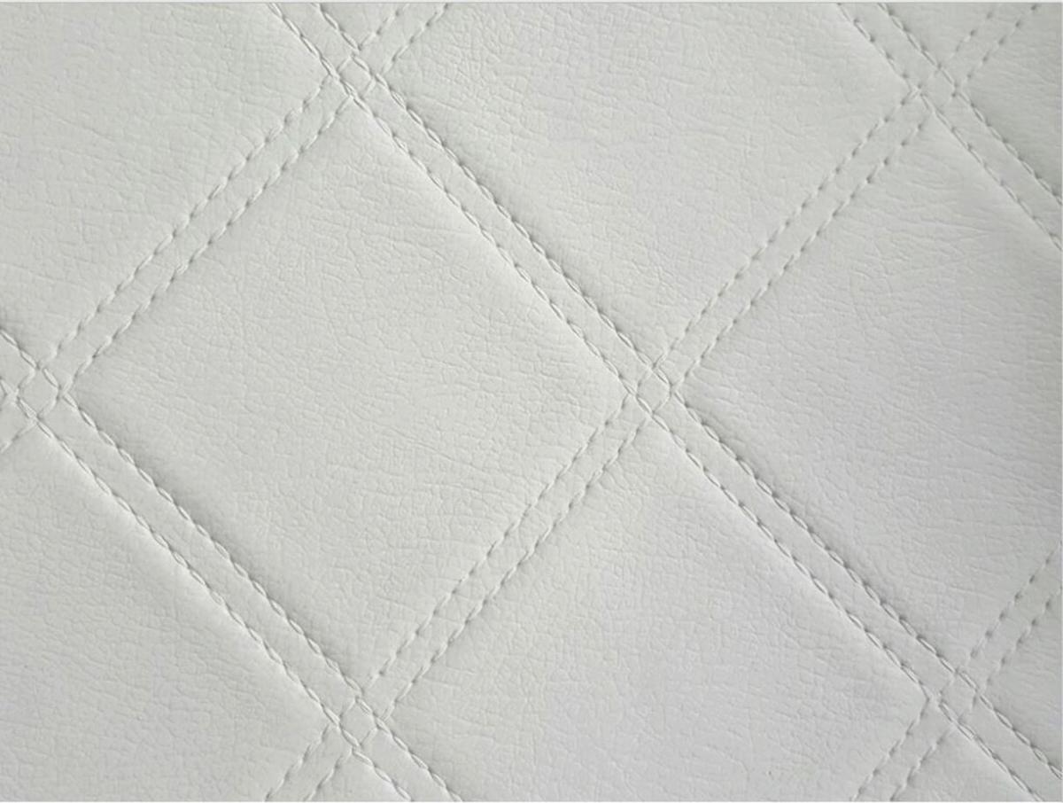 Boxspringbett mit Topper Lederlook 180x210 Madrid - Silberfarben/Weiß, KONVENTIONELL, Leder/Textil (180/115/210cm) - MID.YOU